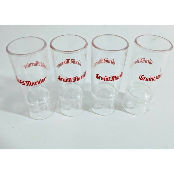 Grand Marnier branded cordial liquor 4 plastic shot glasses - Picture 2 of 5